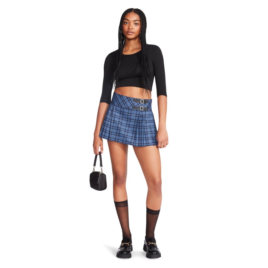 Blue Steve Madden Cher Plaid Women\'s Skirts | PH 4965OZA